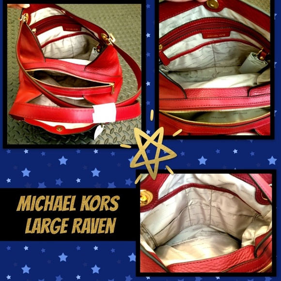 💖NWT MICHAEL KORS Large Maroon Raven & NEW Wallet - Picture 2 of 3